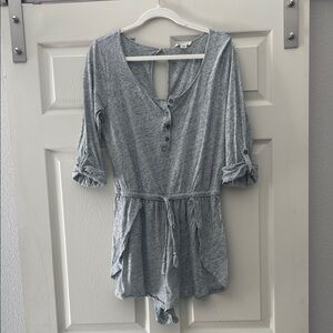 Gray Women's Button-Up Romper